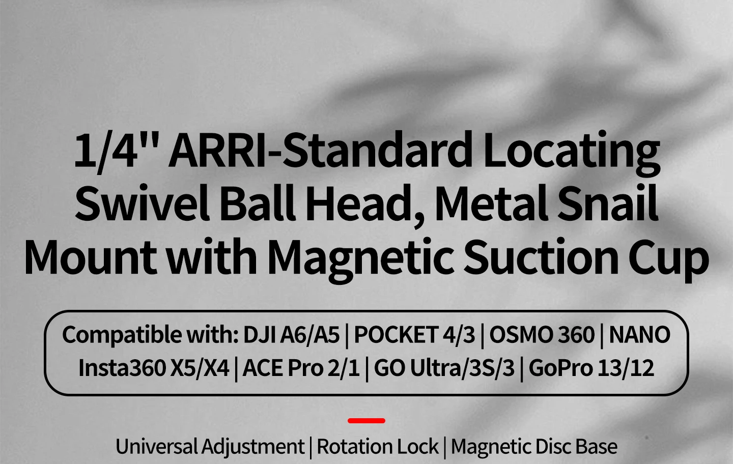 1/4-Zoll ARRI-Positionierungs-22-mm-Kugelkopf mit 66-mm-Magnetfuß für GoPro 13 12 DJI Osmo Action Kamera Halterung Vlog Stativadapter – Detail 1