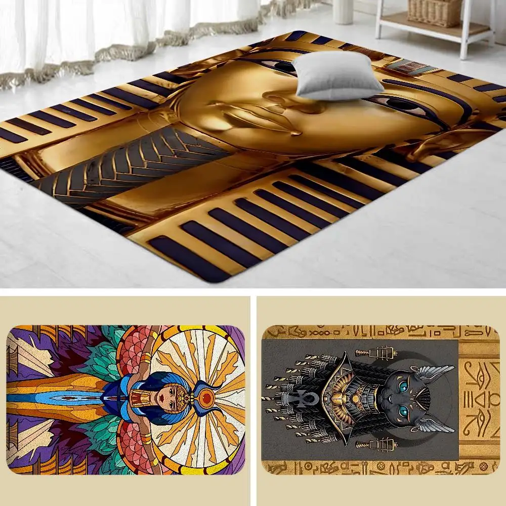 Ancient Egypt Egyptian Floor Mats Home Laundry Rug Carpet For Living Room Decor Lounge Area Anti-slip Foot Mat Entrance Doormat