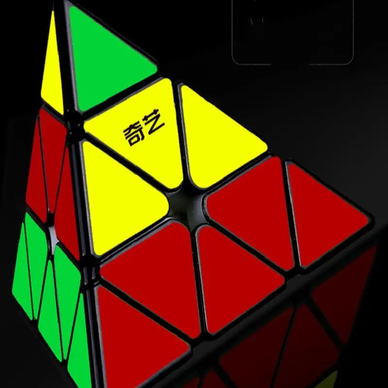 QiYi 3x3 Pyramid Magic Cube Stickerless Speed Puzzle Cube Educational For Children Kids Gift Fidget Toy 3x3x3 Black Cubo Magico