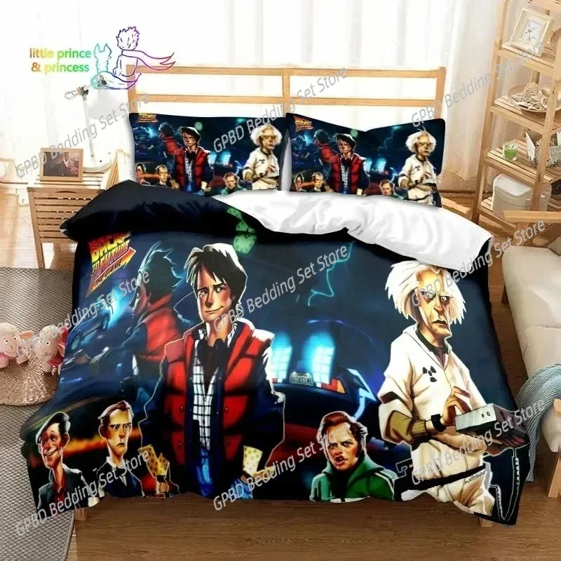

Sci-fi Movie Back to the Future Comfortable Duvet Quilt Cover Pillowcase Bedding Set Children Bedroom Decoration Home Textile