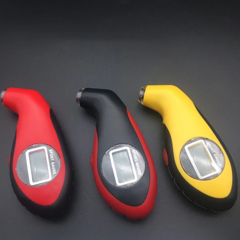 

Digital Tire Pressure Gauge For Car Truck Red Black Border Lcd Display Auto Shut-Off Seal Nozzle Ergonomic Non-Slip Repair