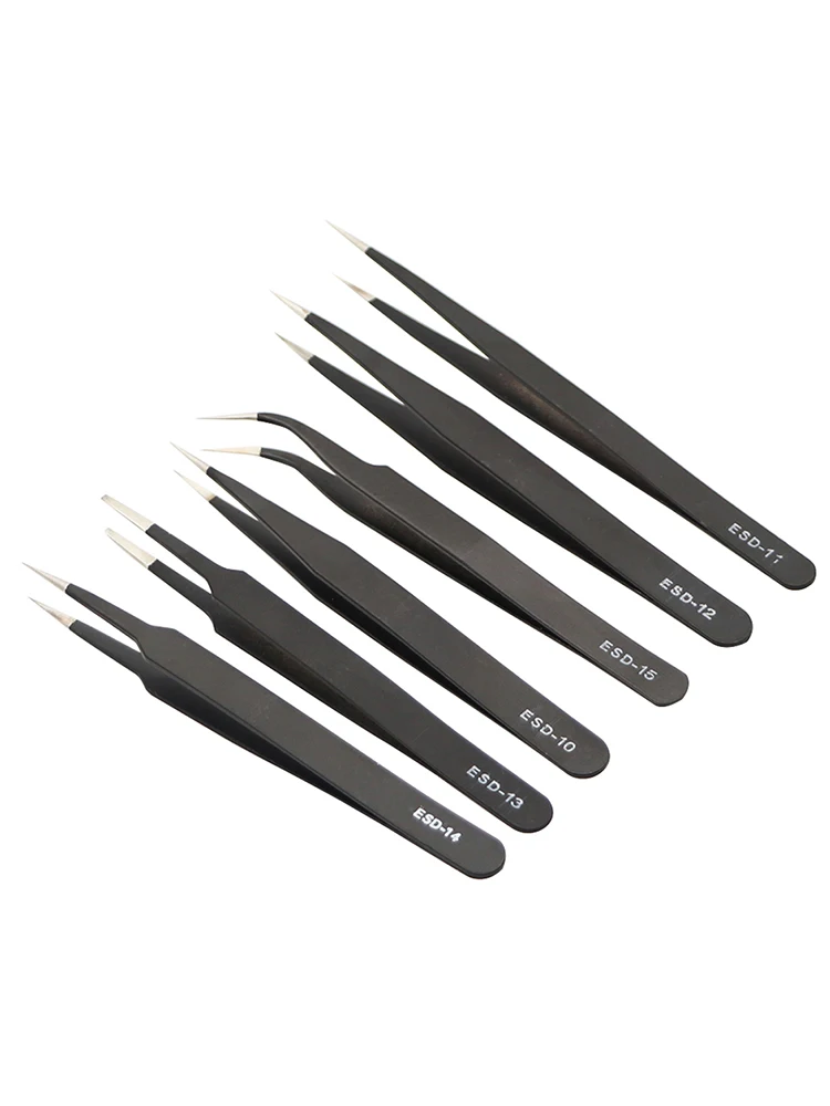 1.5MM ESD Anti-static Stainless Steel Tweezers  ESD-10 ESD-11 ESD-12 ESD-13 ESD-14 ESD-15 ESD-16 ESD-17 ESD-18