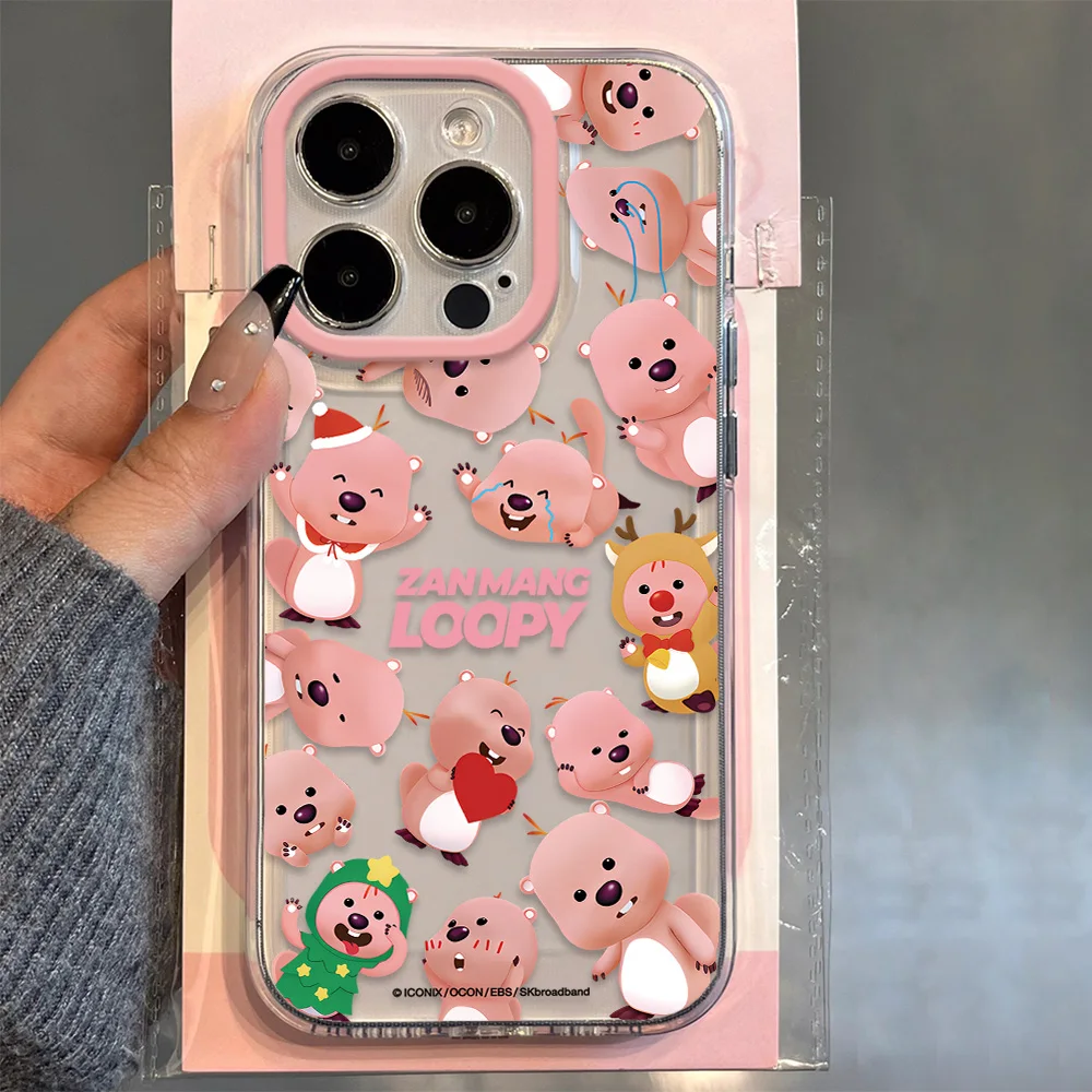 Kawaii Cartoon Loopy Clear Space Phone Case For Vivo T1 V15 V23 V23E V25 V27 V29 V29E V30E V40 5G Pro Transparent Cover