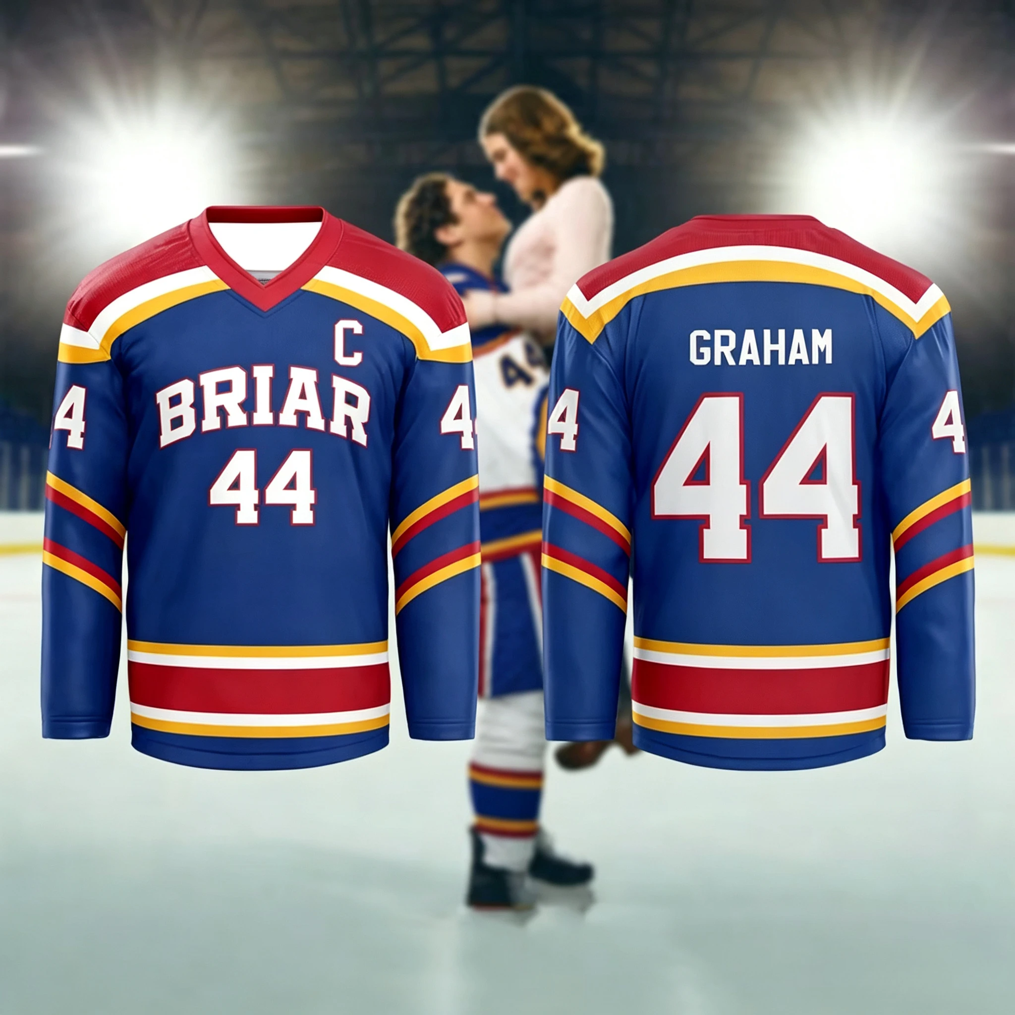 2026 Summer New Briar University Hockey Jersey Cosplay Long Sleeve V-neck T-shirt Graham 44 Off Campus Sports Top for Men Women