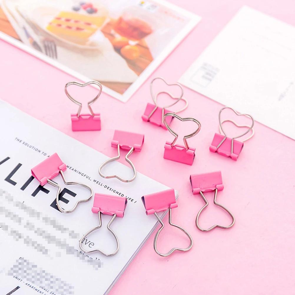 

8pcs Metal Binder Clips Office Home School Supplies Foldable Paper Clamps DesignReusable Document ganization