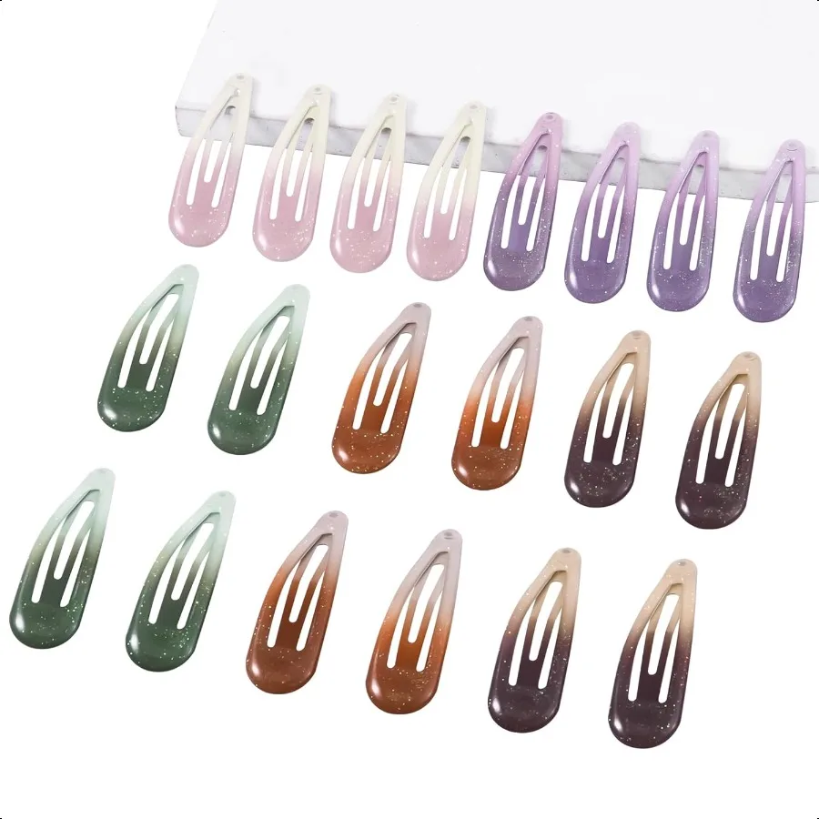 

20 PCS Metal Snap Hair Clips Water Drop No Slip Barrettes for Women Bright Small Hair Clips For Thick And Thin Fine HairMultico