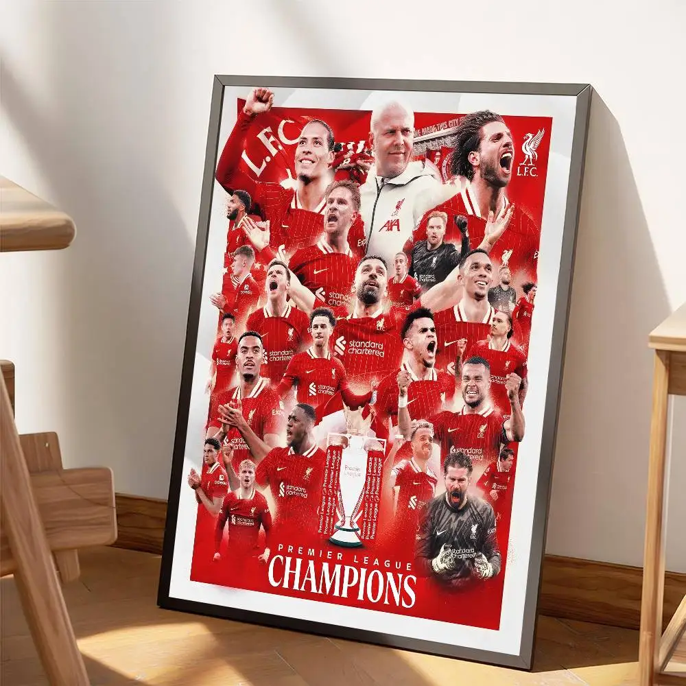 L-ليفربول P-Premier League Champions 2025 مطبوعات وملصقات ذات نوعية جيدة HD جودة ملصق جدار الفن اللوحة دراسة ديكور المنزل