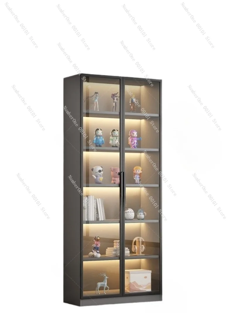 Floor-standing Bookshelf and Storage Cabinet,Glass Dust-proof Living Room Display Shelf,Children's Bookcase