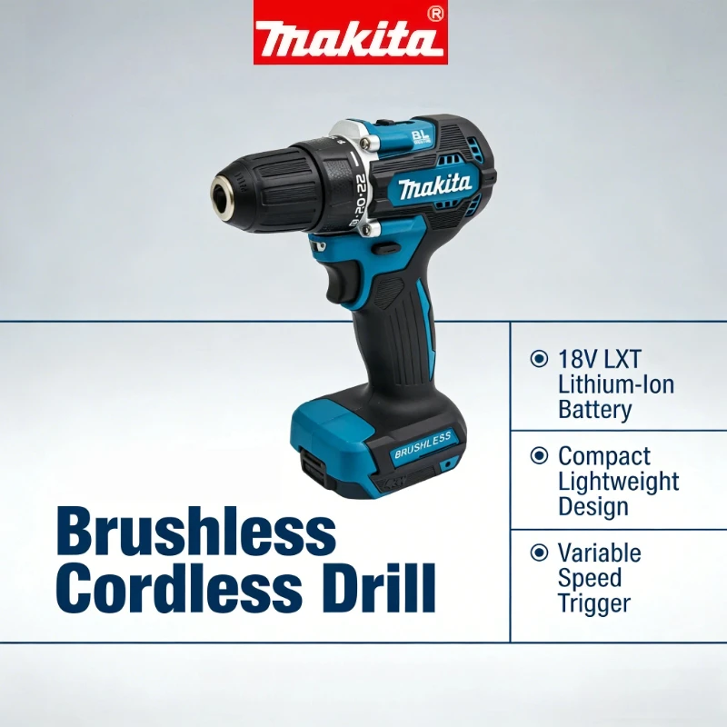 

Makita DDF487 18V Brushless Rechargeable Impact Driver Drill | 10mm High Torque Hand Drill, Efficient Fastening & Drilling Tool