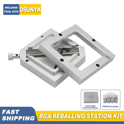 90x90mm BGA PCB 칩 솔더 볼 재 작업 수리 지그 BGA Reballing 스테이션 스텐실 템플릿 홀더 BGA Reballing 용 고정 장치