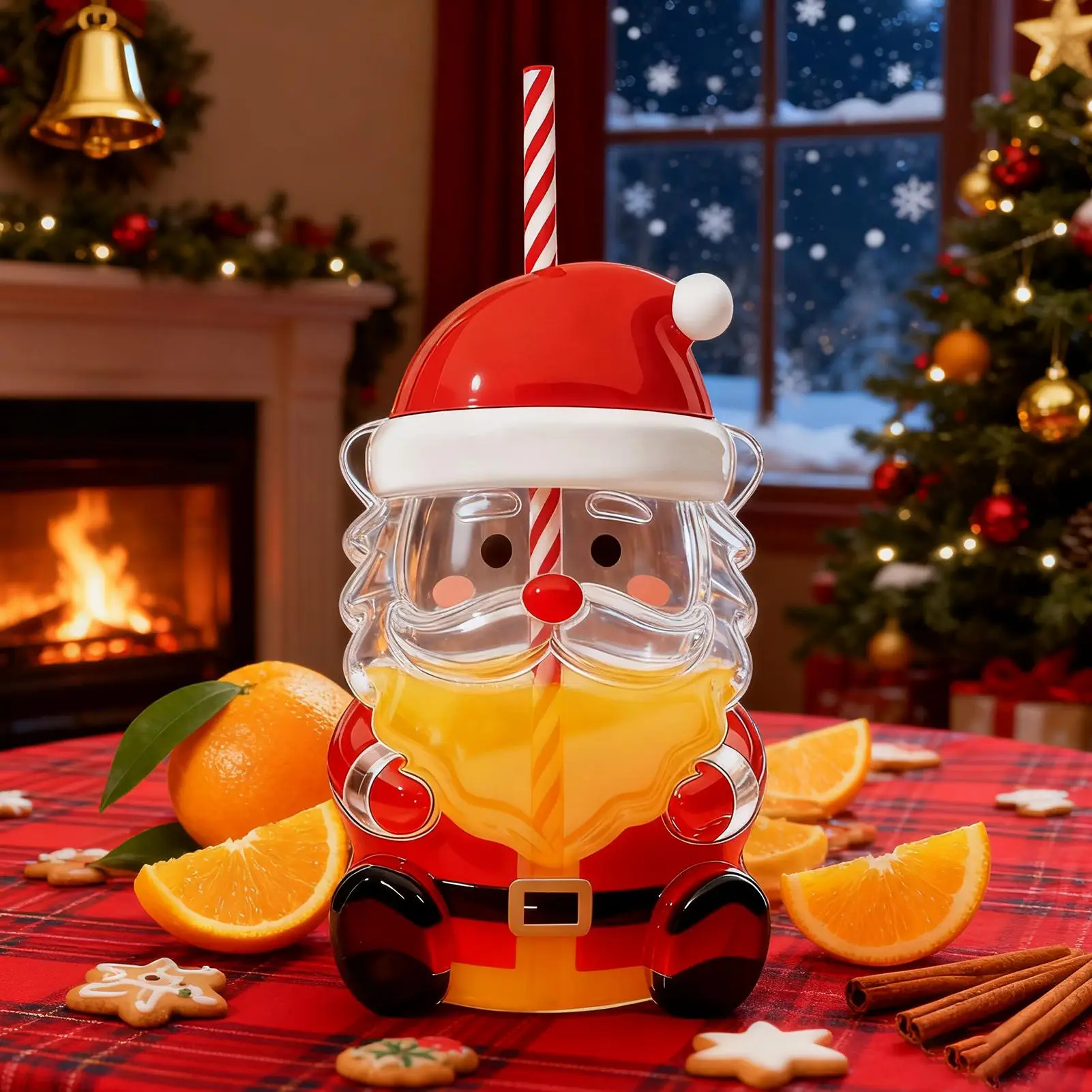 

Рождественская чашка для воды, 20 унций, банка с дизайном Санта-Клауса и соломинкой, рождественские стаканы для сока для вечеринки, кухни, напитка, шоколада, дня рождения