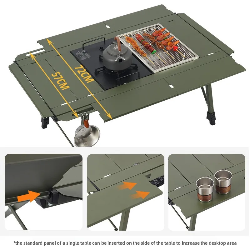 야외 바베큐 모듈 테이블, 빠르게 열리는 접이식 테이블