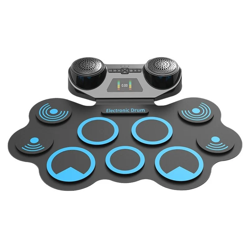 Hand‑rolled Silicone Electronic Drum Kit Portable Drumset Double Speakers Percussion Instrument for Kids Beginner Practice