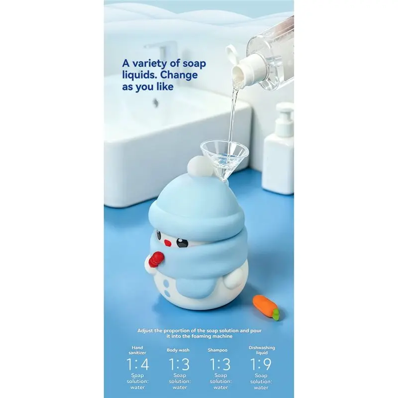 M11K-Automatic Foaming Soap Dispenser Touchless USB Rechargeable Soap Dispenser Adjustable Foam Levels For Bathroom Kitchen