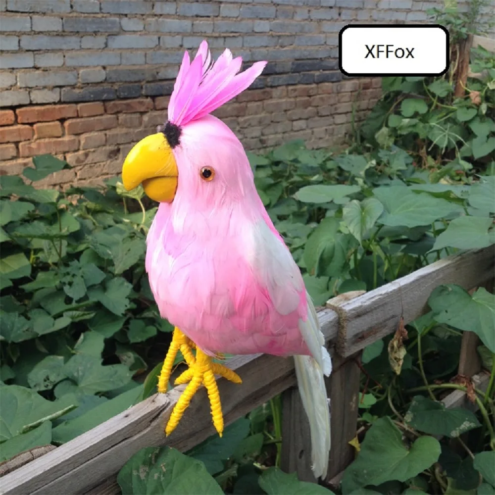 

big real life pink parrot model foam&feather simulation yellow mouth parrot bird gift about 45cm xf0159