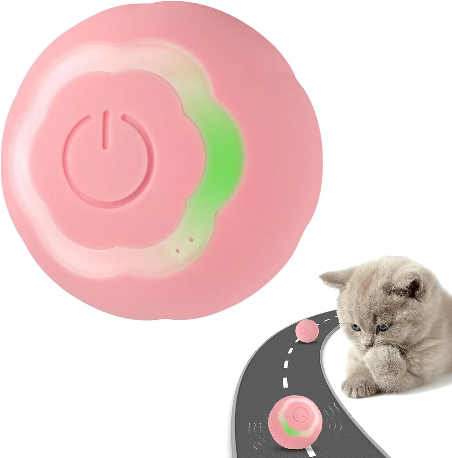 

Silicone Electric Cat Toys Ball Rolling Automatic Rolling Ball Interactive Self-moving Toy Ball for Cat Training