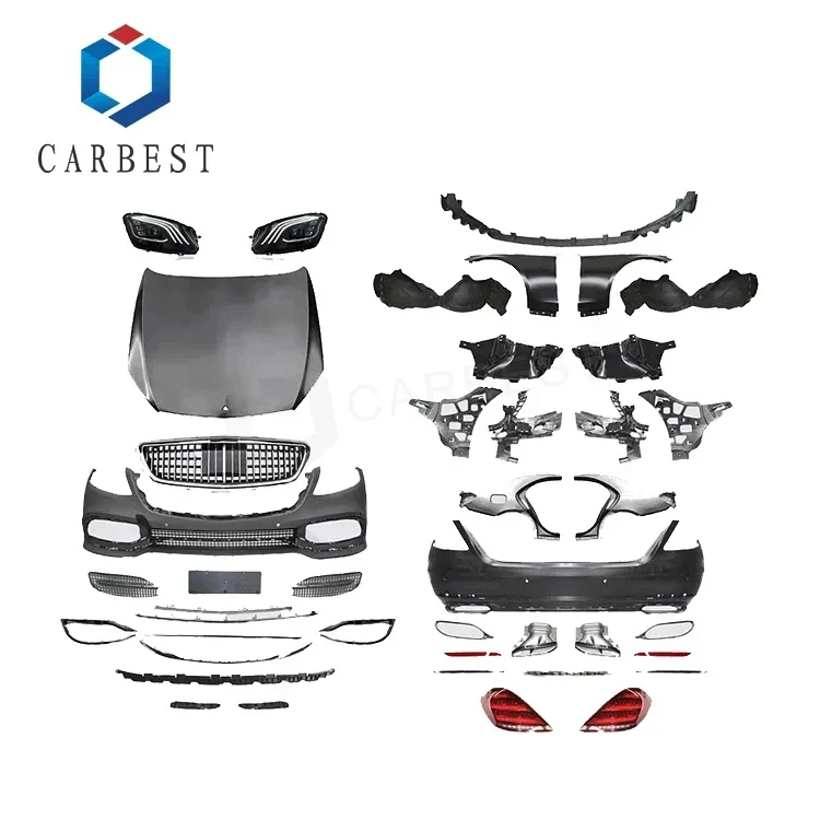 CARBEST New Type W221 2006-2013 S-CLASS Upgrade Car Body Kit To W222 2018 Maybach