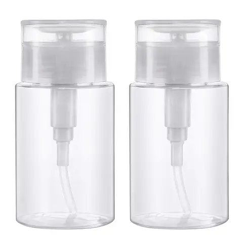 100ml Refillable Empty Press Pump Bottle Clear Dispenser Liquid Container Remover Cleaner Polish Makeup Manicure Tools Accessory