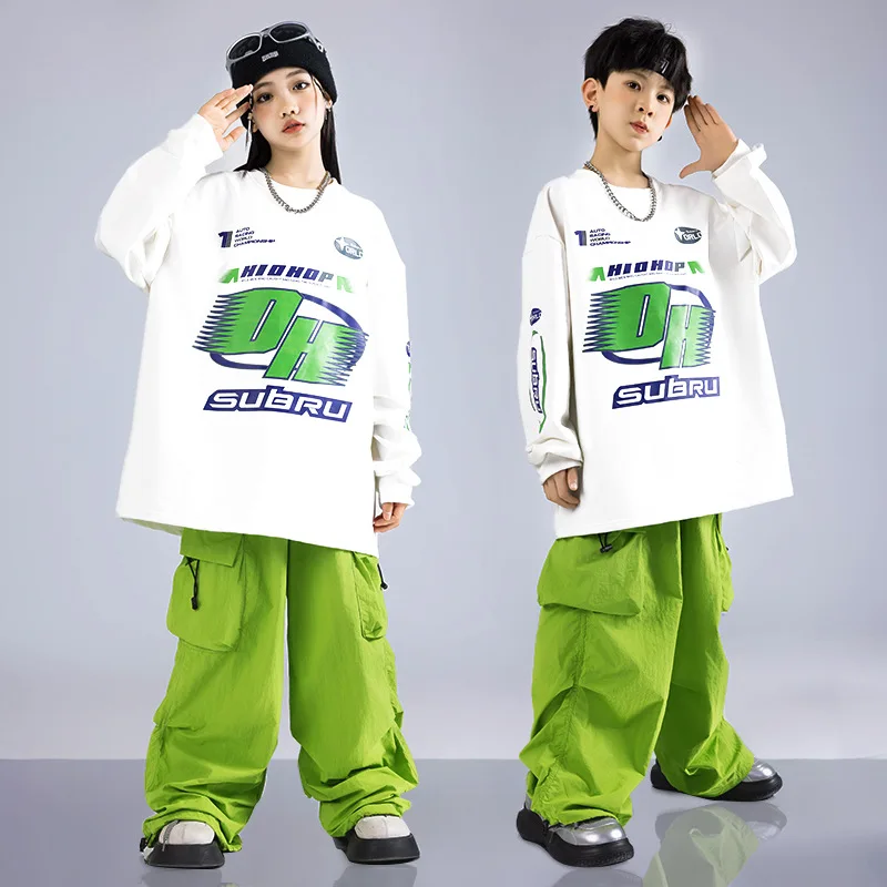 

Children's Boys Girls Streetwear Sport Hip Hop T-shirt Pant 2 Piece Tracksuits Sets Kids Suits Sweatshirt Sweatpant Costumes