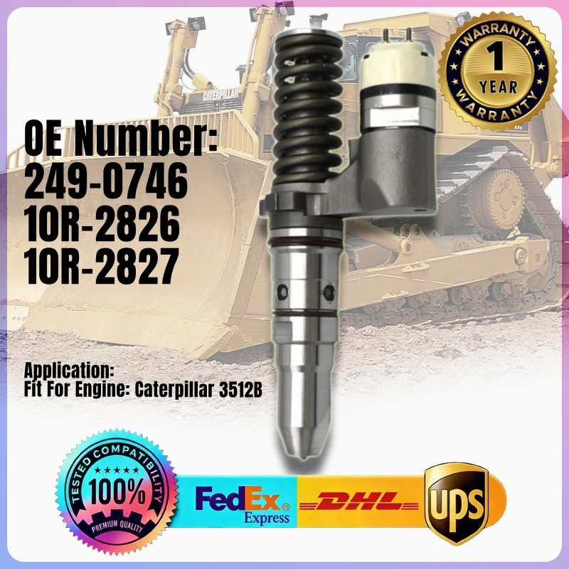 Fuel Injector 249-0746 10R-2826 10R-2827 2490746 10R2826 10R2827 for Caterpillar CAT Engine 3512B