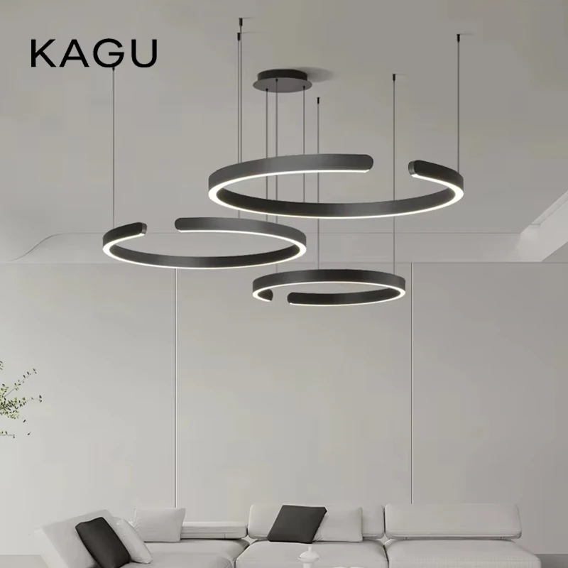 

Modern LED Chandelier Indoor Lighting For Bedroom Study Hall Living Room new C style Lamps Luster Black White Fixtures Dropship