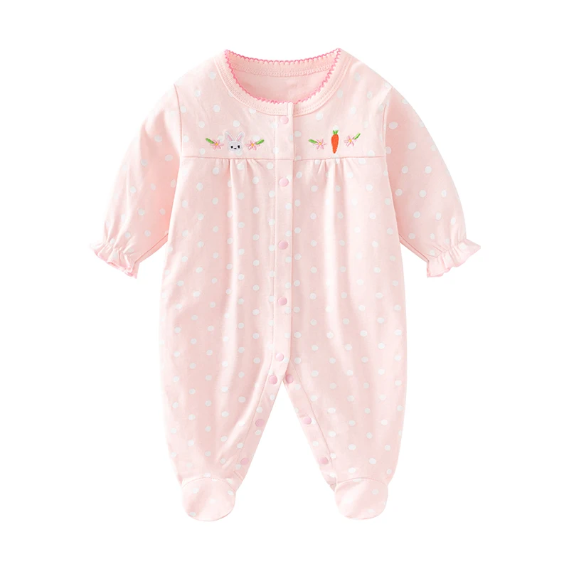 Vêtements de printemps en pur coton pour bébé, vêtements une pièce pour bébé, sortie de princesse, 0 à 3 mois, 5, 6 nouveau-nés, 7, 1 an, femme, automne