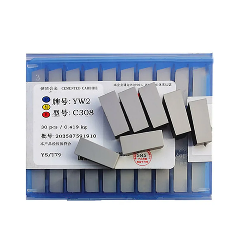 30Pcs C308 YW2 YW1 YT15 YT14 YG8 YG6 Tungsten carbide inserts cut-off welding blade  cnc grooving cutting brazed blade