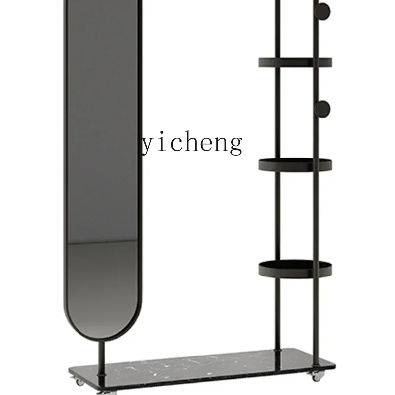 

ZF Standing Wall Mounted Coat Rack with Mirror Home Bedroom Living Room Entrance
