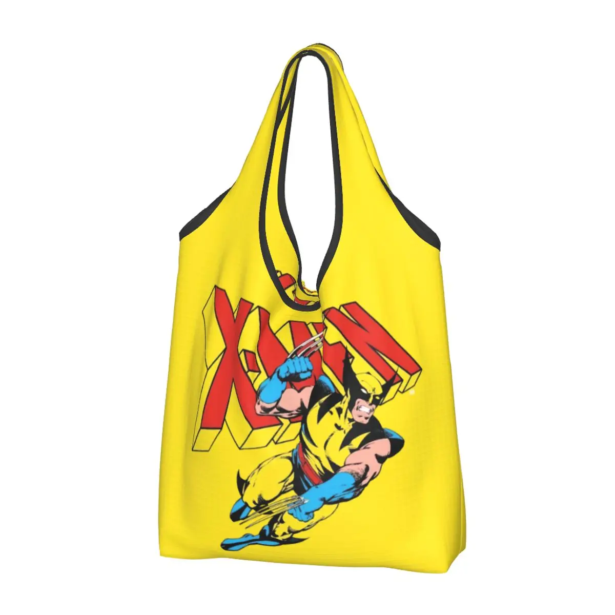 Custom Disney X-Men Marvel Film Groceries Shopping Bags Cute Shopper Shoulder Tote Bags Large Capacity Portable Handbag