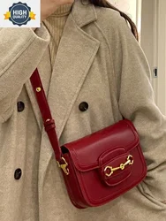 Women's Wedding Temperament Bag 2023 New Vintage Red Fashion Versatile One Shoulder Flap Pocket Style Crossbody