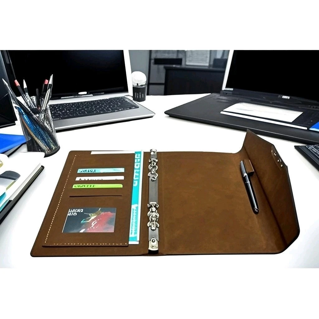 Makeasy Refillable Folder A5 Leather Cover Planner Organizer Ring Binder Notebook Cover Document File Organizer Magnet Flap(1PC)