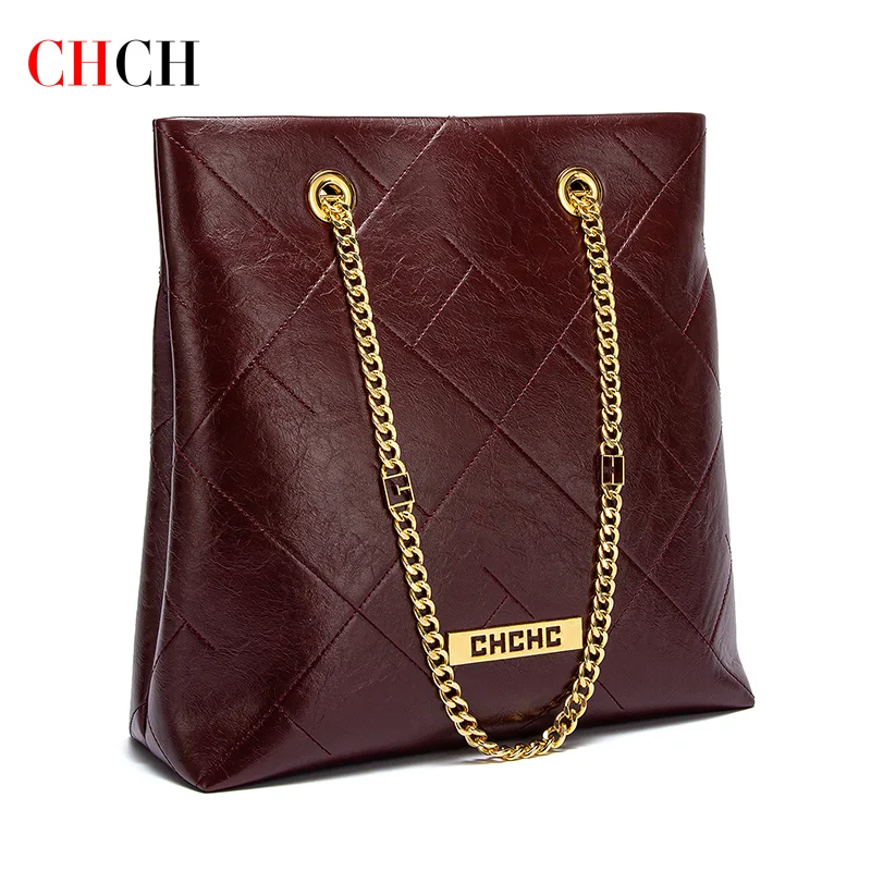 CHCH Women's Tote Bag 2025 New High Quality Chain Bag Women's Shoulder Bag Business Commuter