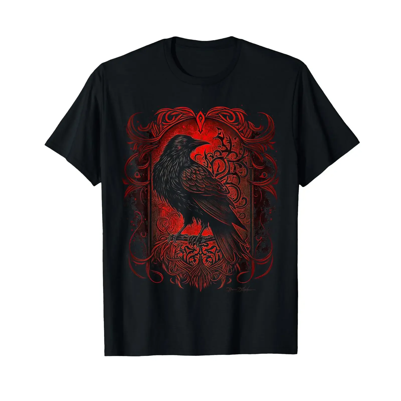 Sponsored Ad Odins Raven Viking Norse Runes Nordmann Mythology T Shirt black vintage Washed Breathable Versatile Stretched