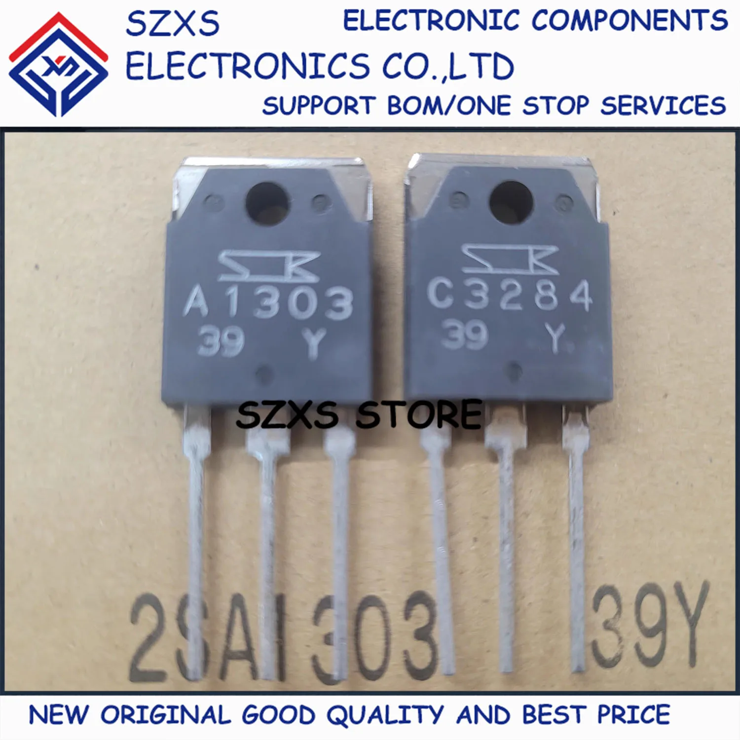 

New Original 5Pairs 2SA1303 A1303 + 2SC3284 C3284 TO-3P Audio Amplifier Transistor In Stock Electronic Components Good Quality