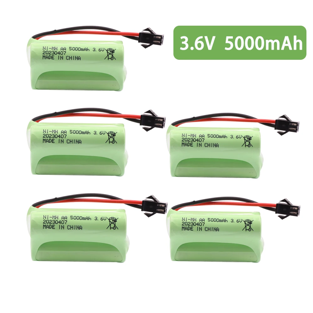 

3.6V 5000mah NI-MH rechargeable Battery Pack SM PLUG For Remote Control Toy Car boatTools Model accessories 3.6V AA Battery