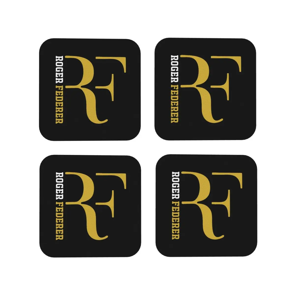 Roger Federer Coasters Kitchen Placemats Non-slip Insulation Cup Coffee Mats For Decor Home Tableware Pads Set of 4