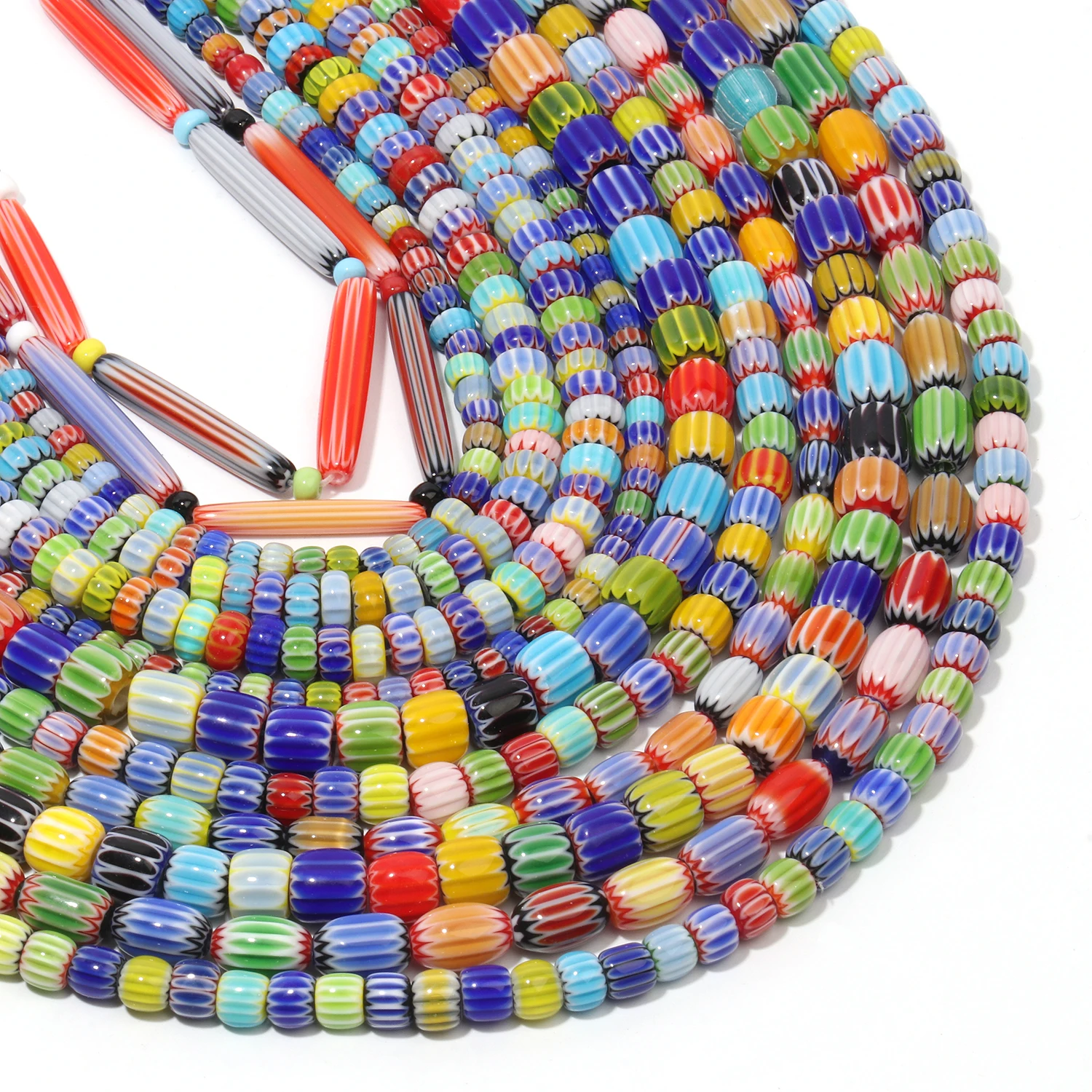 Colorful Nepal Lampwork Glass Seed Beads Charms Fashion Loose Spacer Beads for Jewelry Making DIY Earring Necklace Bracelet