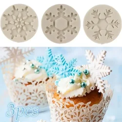 3PCS Snow Fondant Cake Mould