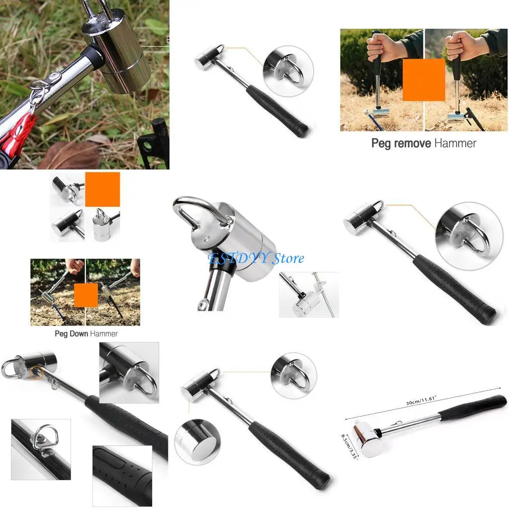 

G6DE Hiking Camping Tent Hammer Multifunctional Hammer Tools Emergency Safe Hammer