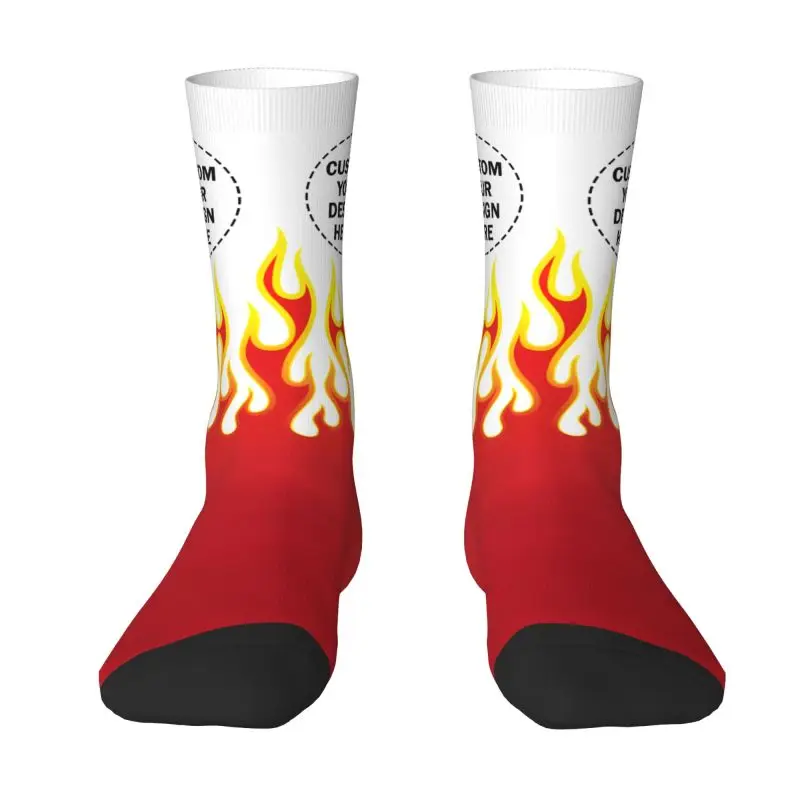 Personalize Custom Your Design Dress Socks for Men Women Warm Fashion Customized Logo Text Print Crew Socks