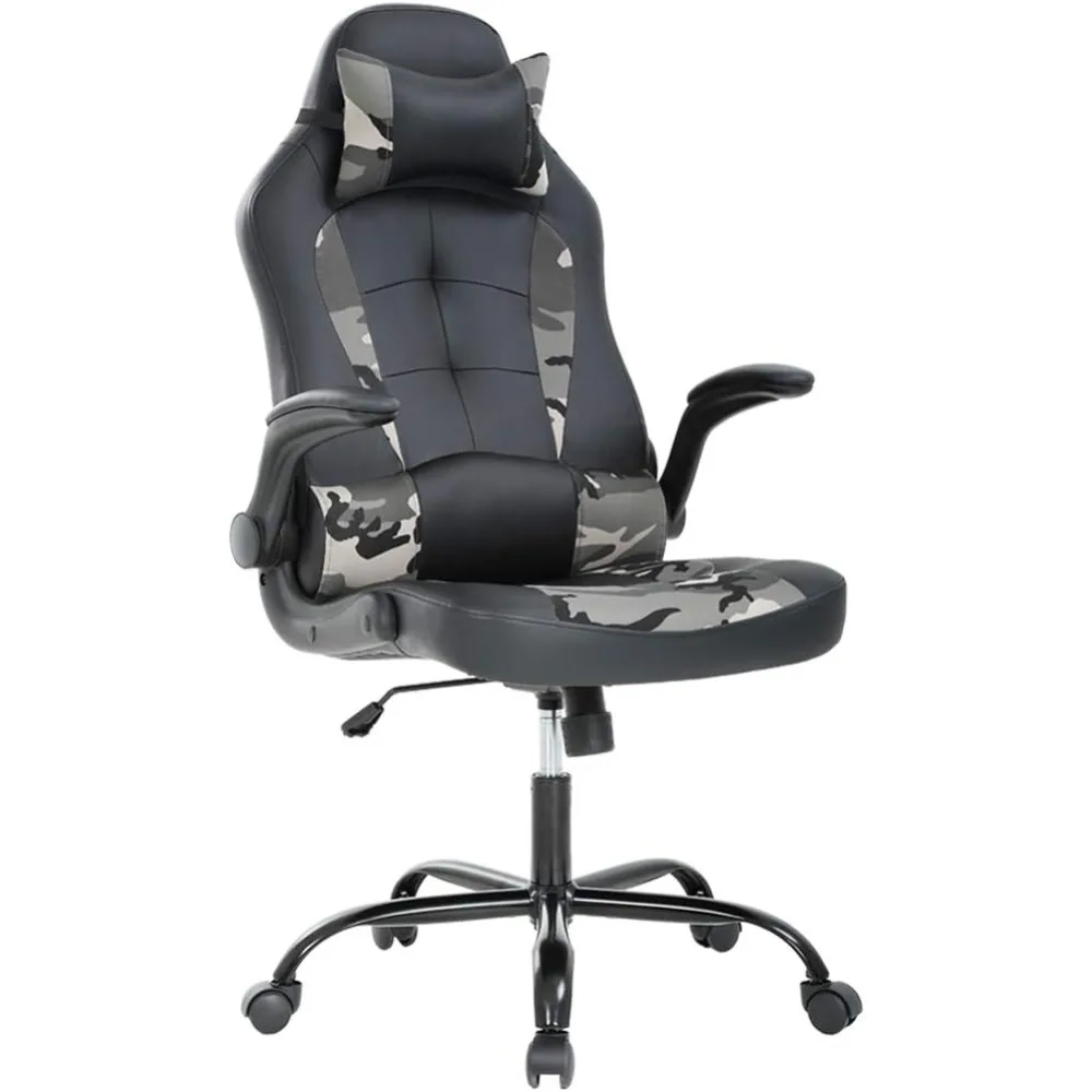 

PC Gaming Chair Ergonomic Office Chair Cheap Desk Chair PU Leather Racing Chair Executive Swivel Rolling Computer Chair with Lum