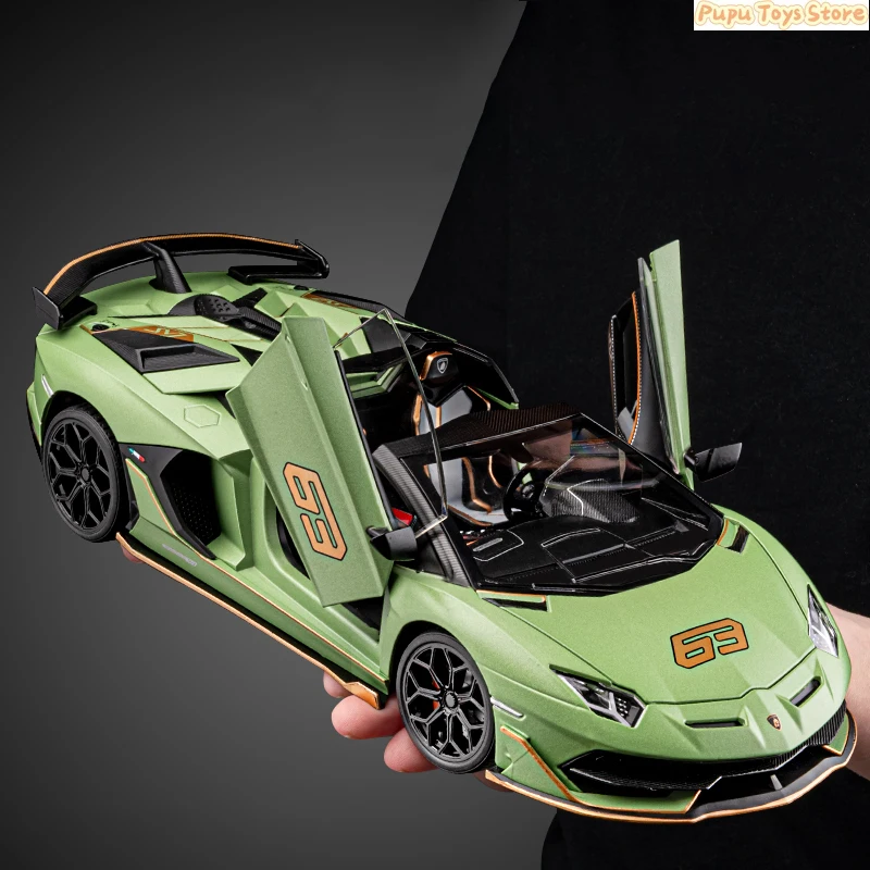 

1:18 Lamborghinis Aventador SVJ63 Alloy Toy Car Model Wheel Steering Sound and Light Children's Toy Collectibles Birthday Gift