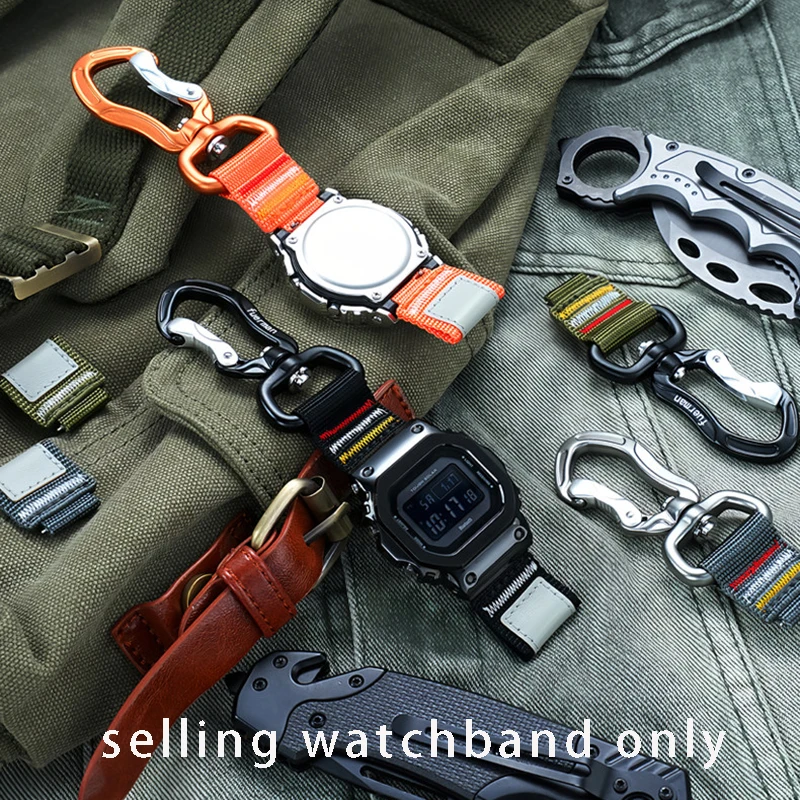 

Ремешок для часов с пряжкой «сделай сам» для серии Casio DW-5600, альпинистские спортивные часы, цепочка, модифицированный холщовый нейлоновый ремешок для часов