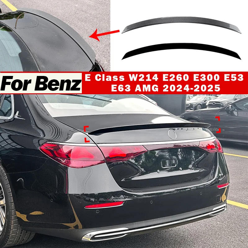 

For Mercedes Benz E Class W214 E260 E300 E53 E63 AMG 2024-2025 Car Rear Trunk Spoiler Trim Upper Tail Wing Auto Decoration Part
