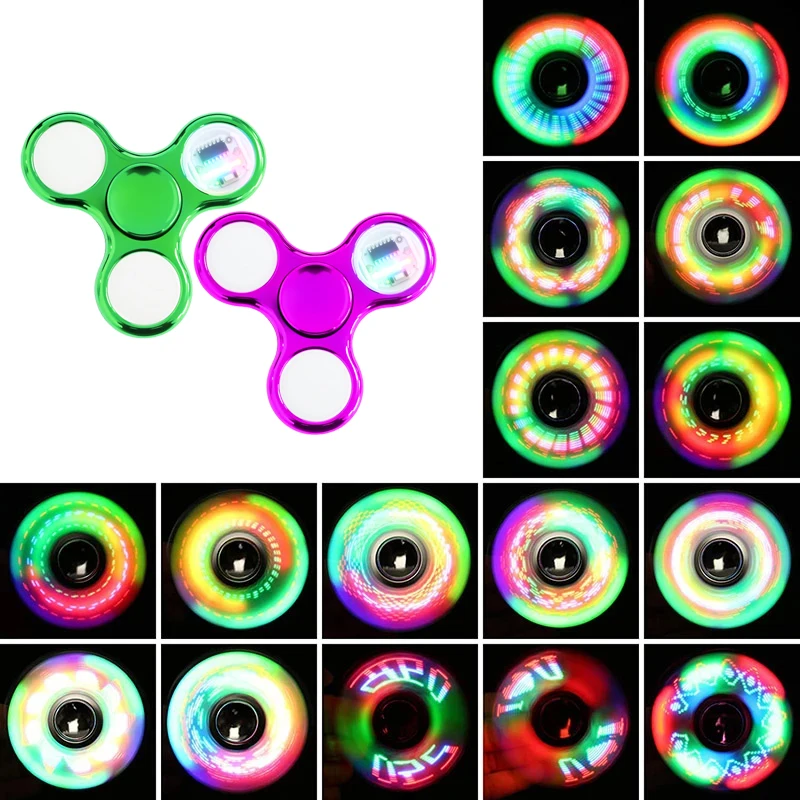 Diversão luminosa led luz criativa fidget spinner mão superior spinners brilho no escuro luz edc figet spiner dedo alívio do estresse brinquedos