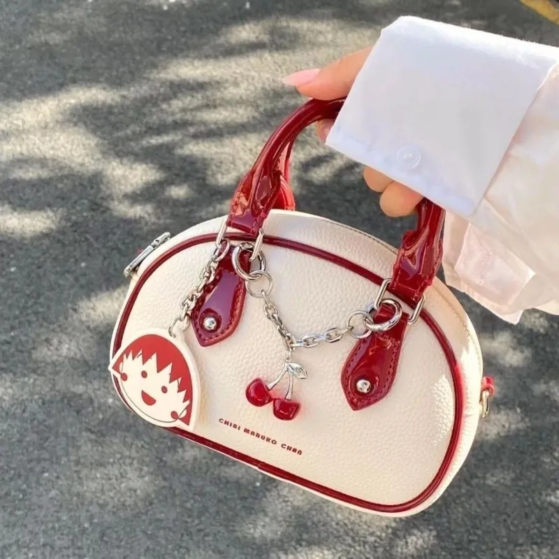 

New Cute Cartoon Chibi Maruko-Chan Small Round Bag Summer Single Shoulder Crossover Handbag Fashion Birthday Gift for Girls