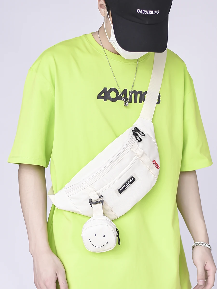 

Men's Chest Bag Fashion Brand Messenger Bag Ins Small Bag Korean Casual Waist Bag Shoulder Bag Female Sports Shoulder Bag