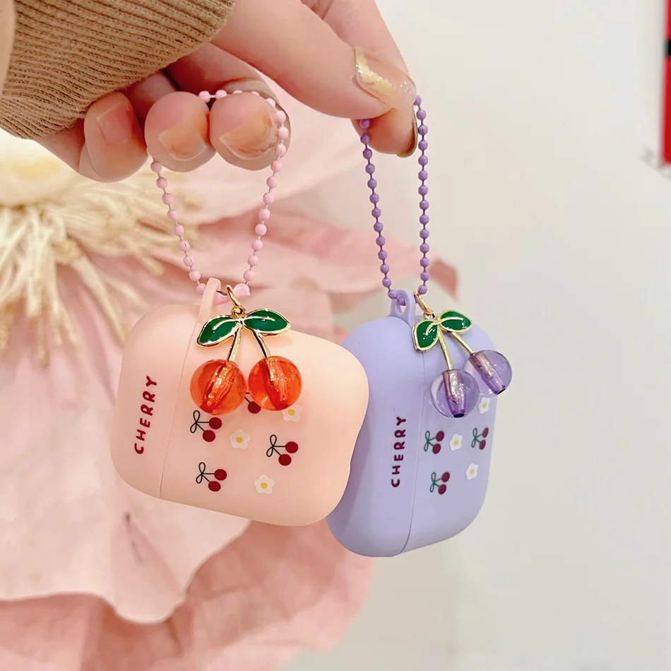 AirPods 3 Proシリコンチェリーケース,保護イヤホンケース,airpods 2 3, Airpods 3