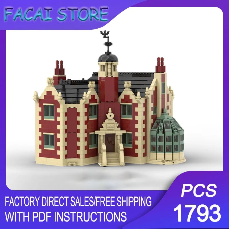 

Конструктор-модель «Дом с привидениями» (MOC) из строительных блоков, технологичный набор для самостоятельной сборки, рождественский подарок