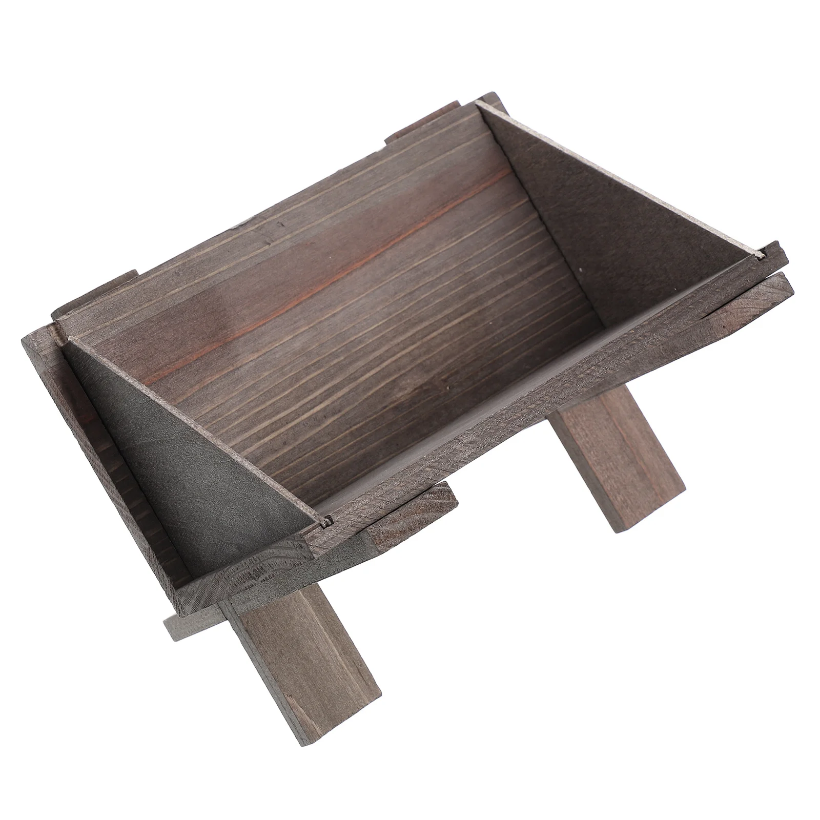 

1pc Miniature Wooden Manger For Jesus Nativity Scene Craft Christmas Village Religious Decor Wood Crib Ornament Tabletop